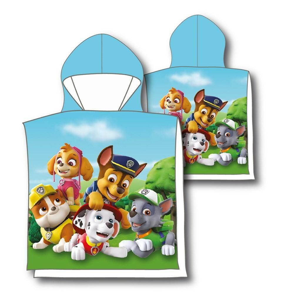 Poncho Dla Dzieci 50X115 Psi Patrol Paw Skye Marshall Rublle Chase Rocky 4413 Ręcznik Z Kapturem