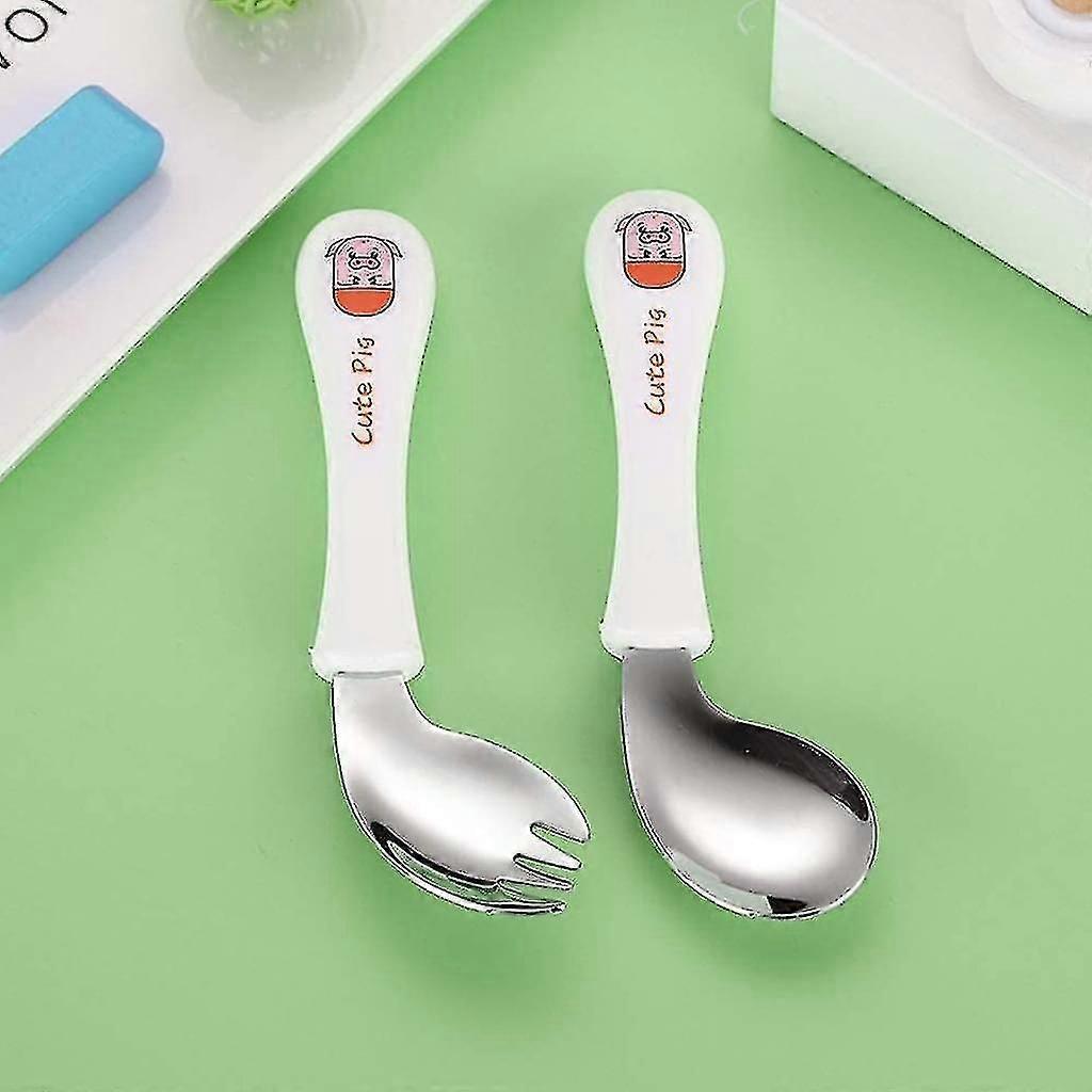 Kids Cutlery Set, Spoon Fork Tableware Set Curved Spoons Forks For Kids