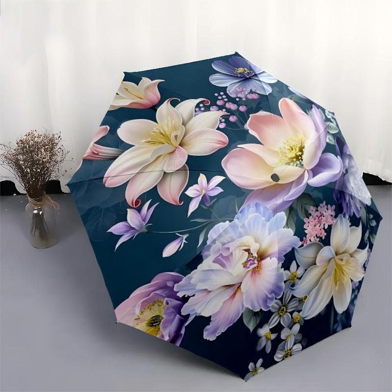 1pc Floral Bouquet with Pastel Colors Umbrella with Plastic Handle,Suitable for All Seasons Home Travel Outdoor UmbrellaDD1554