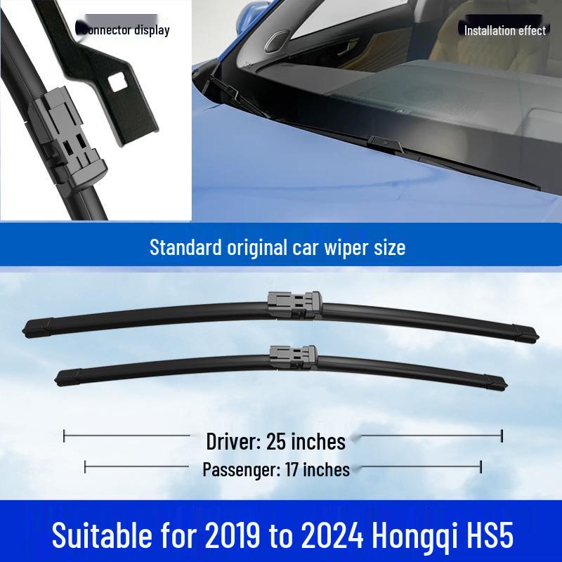 Frameless Silent Front Wiper Blades for Hongqi HS5 (2019-2023 Models)
