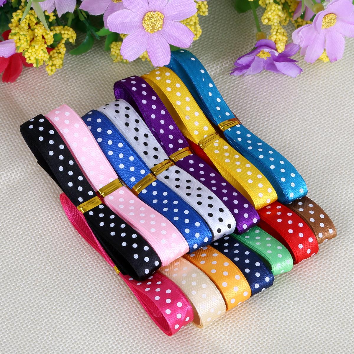 

Напечатанный горошек атласная лента одинарная тесьма повязка на голову волосы для DIY ремесла банты одежда аксессуары MIT