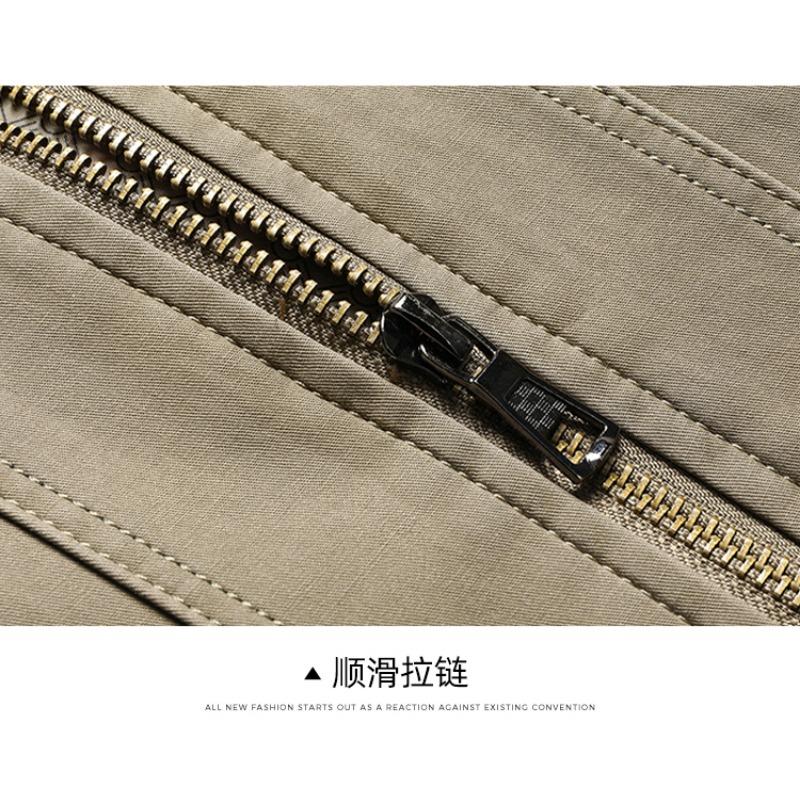 Spring and Autumn Jacket Men's Zippered Sweater Lapel Comfortable Casual Lapel Solid Color