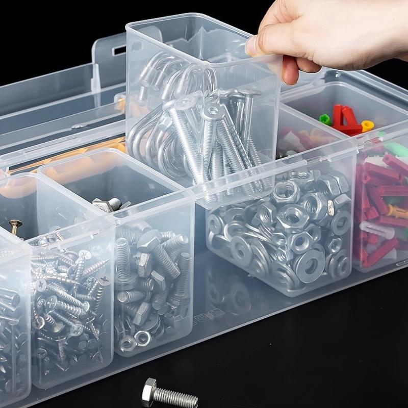 Cutie Organizator din Plastic Transparentă Cutie Portabilă pentru Scule Cutie de Depozitare Multipurpose pentru Scule de Electrician și Bormașină Carcasă pentru Scule de Feronerie