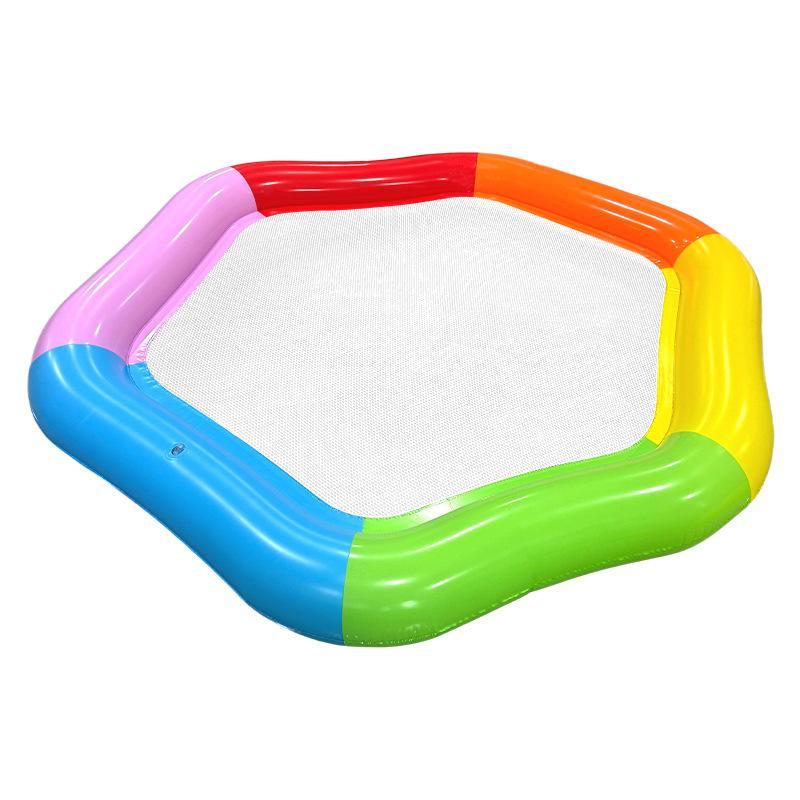 Hexagonal Colored Inflatable Float, Portable Water Float Chair, Summer Beach Pool Water Entertainment