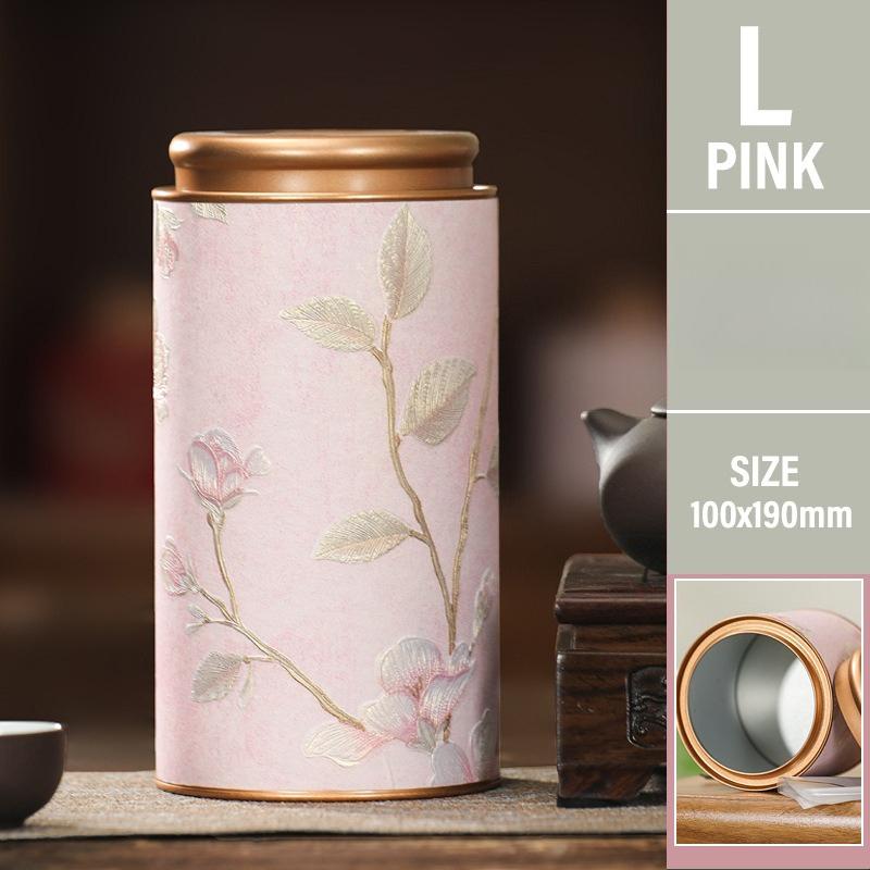 Flower Pattern Empty Tea Tin Can Household Green Black Tea Sealed Jar Spice Jars Small Packaging Gift Box Tinplate Storage Can
