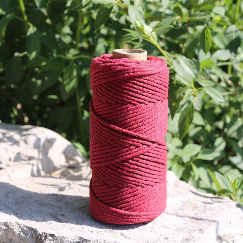 2 mm farbiges Baumwollfadenseil für selbstgemachte dekorative geflochtene Wandteppiche