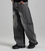 Beoteunseoul Out-Pocket Curved Volume Denim Pants (Dark Gray)