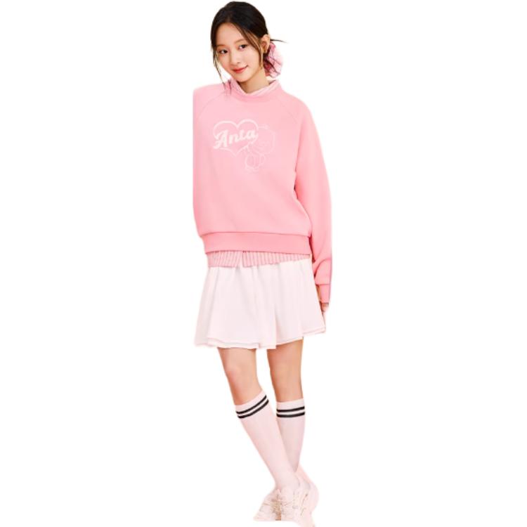 Anta Trendy Printed Fleece Warm Loose Comfortable Casual Hoodie Women hoodies 962548703-3