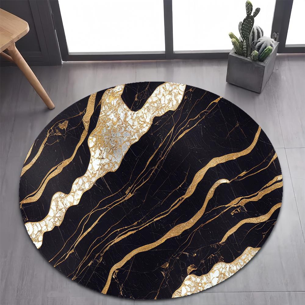 26 Style New Luxurious Marble Colour Nature Black Gold Round Carpet Rug for Bedroom Living Room Decoration,pet Decor Floor Mat