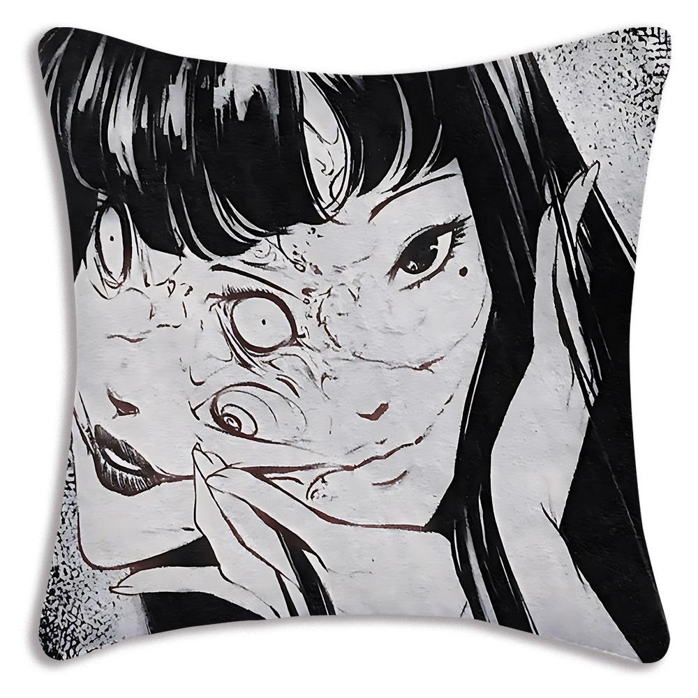 Classic manga For T-Tomie Pillow Covers Cartoon Sofa Decorative Home Double-sided Printing Short Plush Cute Cushion Cover