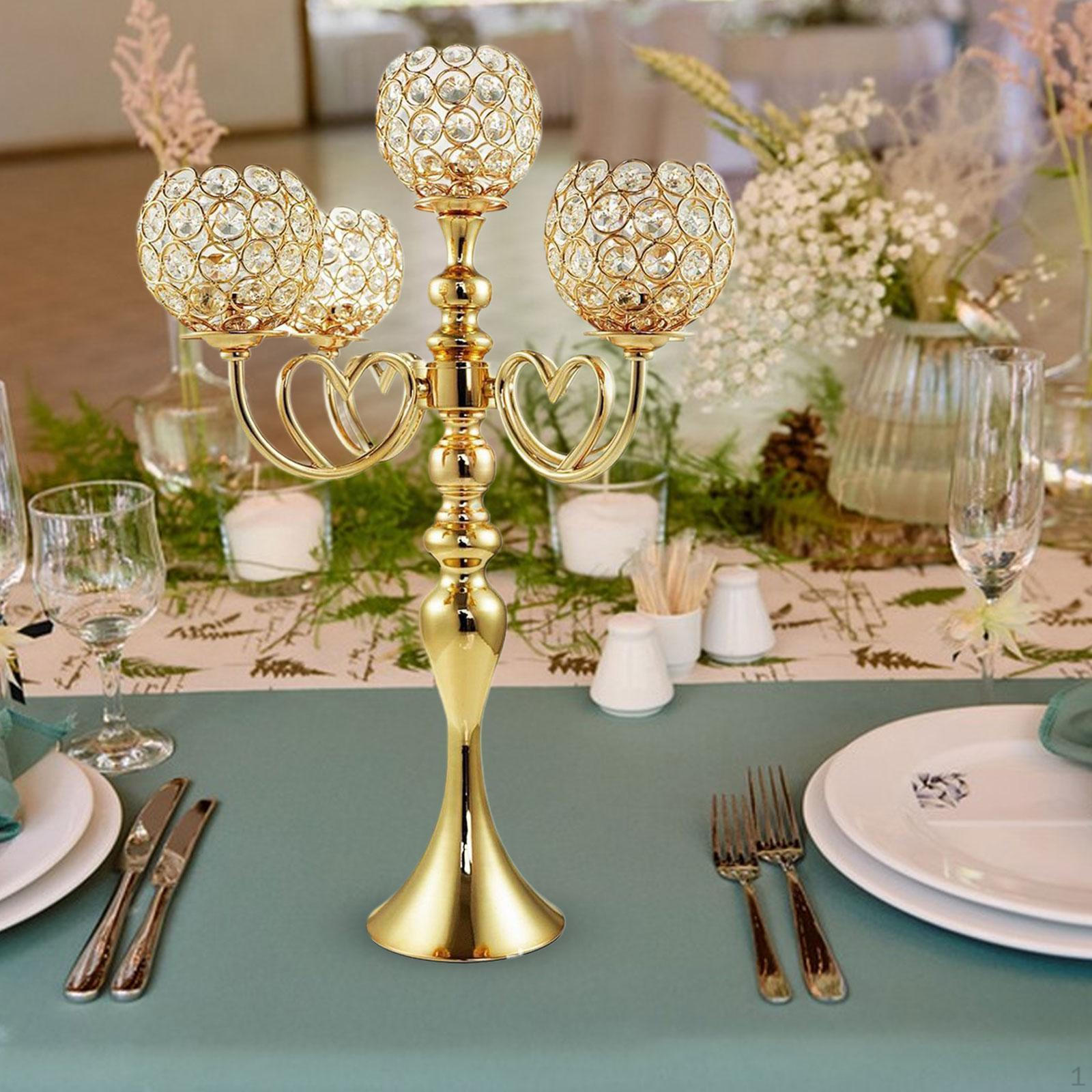 

Центральная часть стола-канделябра, подставка для свечи, элегантный железный металлический держатель с 5 кронштейнами, чаша, подсвечник золотой