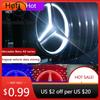 Bilklistermärke 2025 Hett För Mercedes Benz Bil Främre Grill Stjärnemblem LED-upplyst Logotyp Vit Blå Röd Ljus för Mercedes Benz