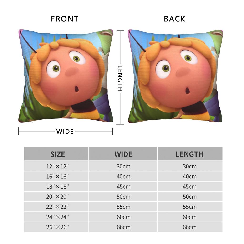 Maya de Bij Met Bloemen Cartoon Kussensloop Merchandise Zacht Kussenhoes Cadeau Sierkussenhoes Huis Multi Maat