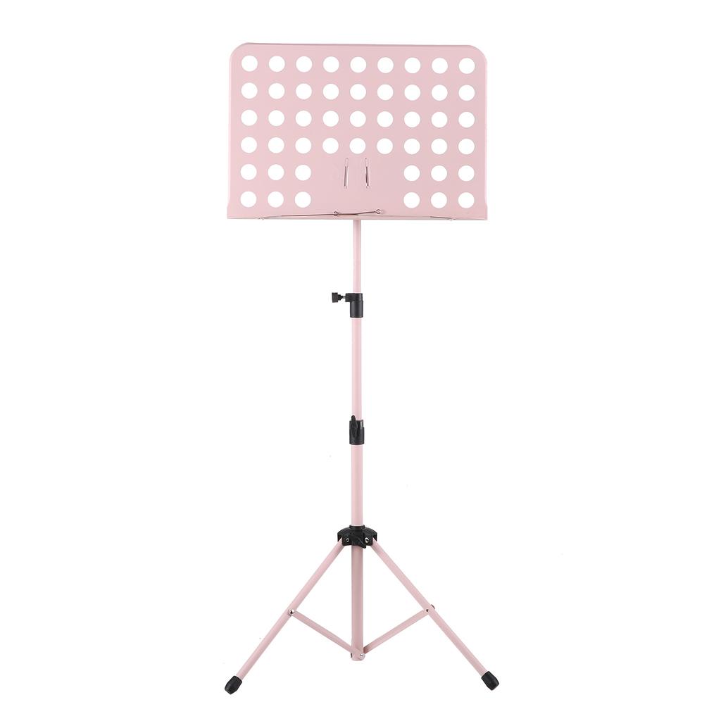Portable Metal Music Stand Detachable Musical Instruments for Piano Violin Guitar Sheet Music Pink