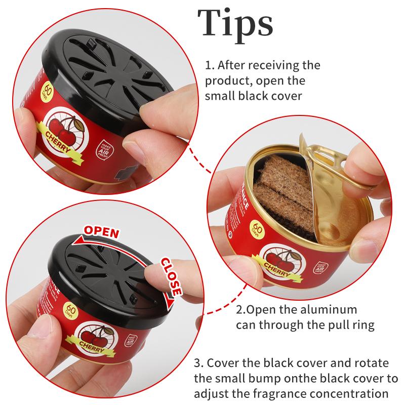 Cherry scented Car air freshener automobile perfume wood block essential oil diffusion fragrance long-lasting  elimination odor