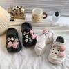 Summer Versatile Girls' Thick-Soled Slippers New Bowknot Camellia Design EVA Croc-style soft-soled non-slip sandals