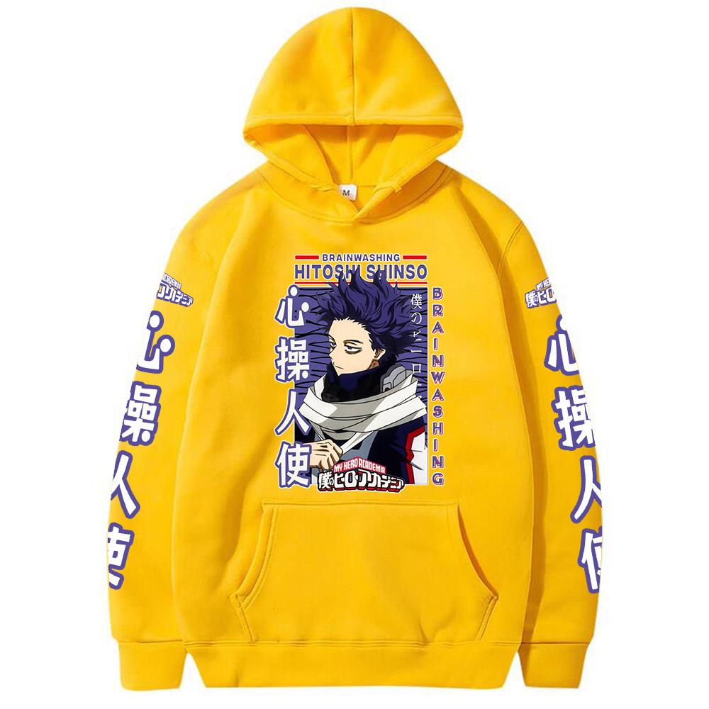 My Hero Academia Anime Streetwear Hitoshi Shinso Print Hooded Men Women Prevalent Hoodies Oversized Sweatshirt Harajuku Pullover