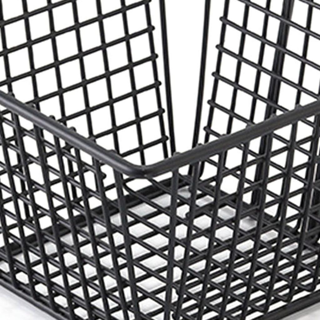 Fryer Basket Iron French Fry Holder Frying Strainer with Handle for Restaurant Home Black