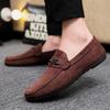 Waterproof Men's Slip-on Loafers - Casual Leather Driving Shoes for Fashion-Forward Youth.