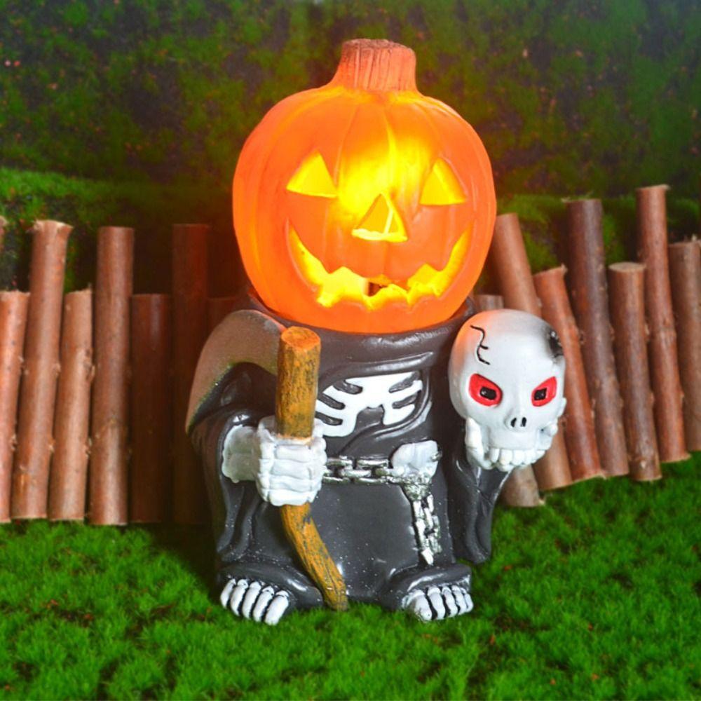 DIY Pumpkin Head Light Cartoon LED Lanterns Halloween Knight Pumpkin Lantern  Haunted House