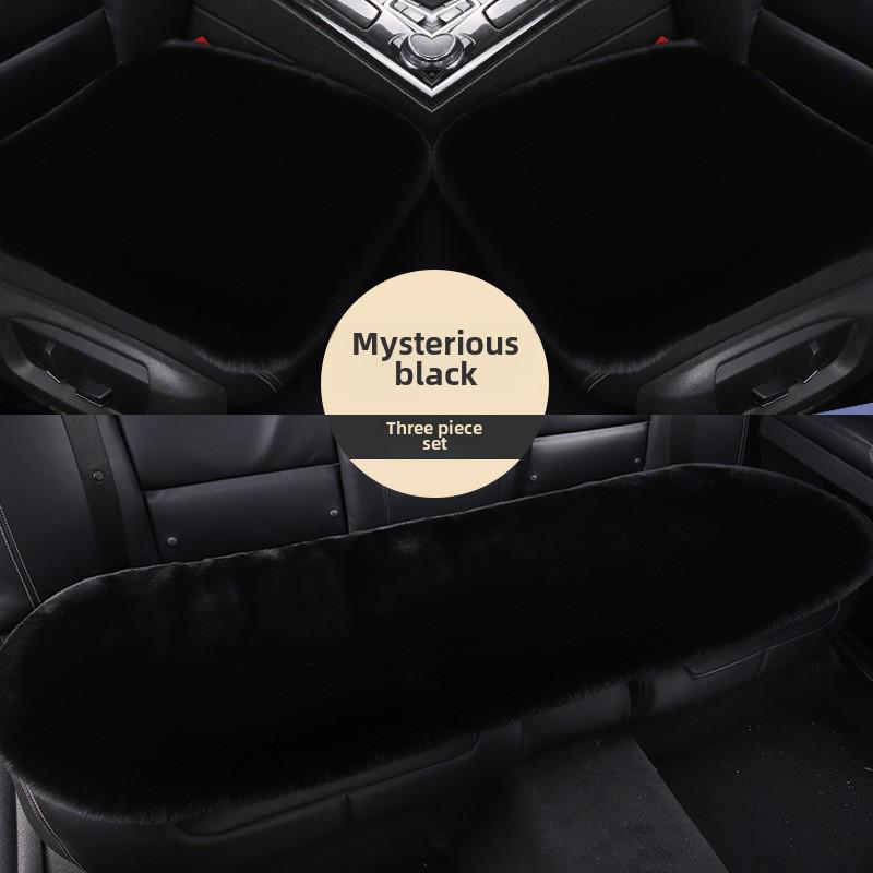 Universal Plush Winter Car Seat Cushion Set - Thick, Warm, Three-Piece, 1200g