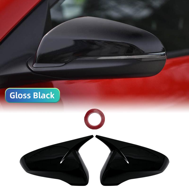 Auto-Rückspiegelabdeckung Gehäuse Kohlefaser/Glänzend Schwarz Seitenflügel Spiegelkappe Für Hyundai Veloster 2018-2025 Autozubehör