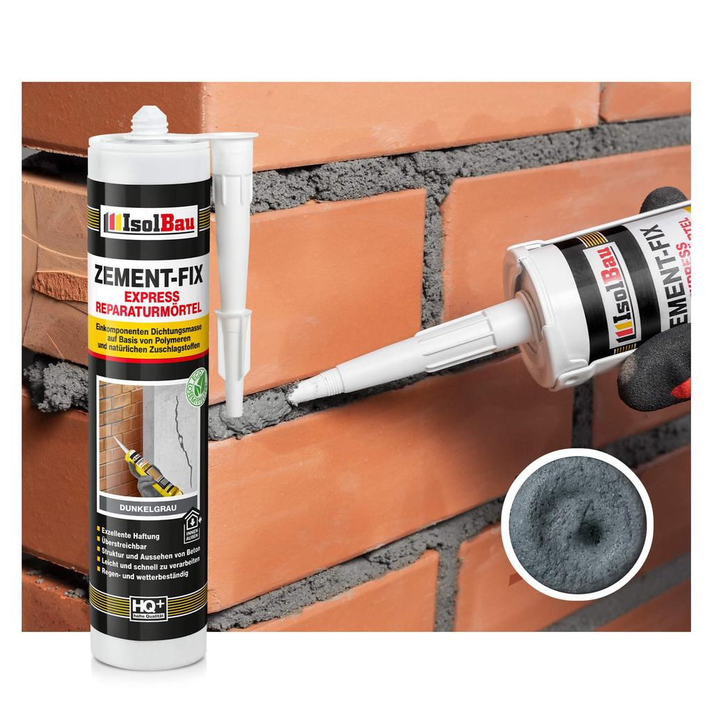 IsolBau Zement-Fix Repair and Sealing Mortar Dark Gray 4 x 300ml