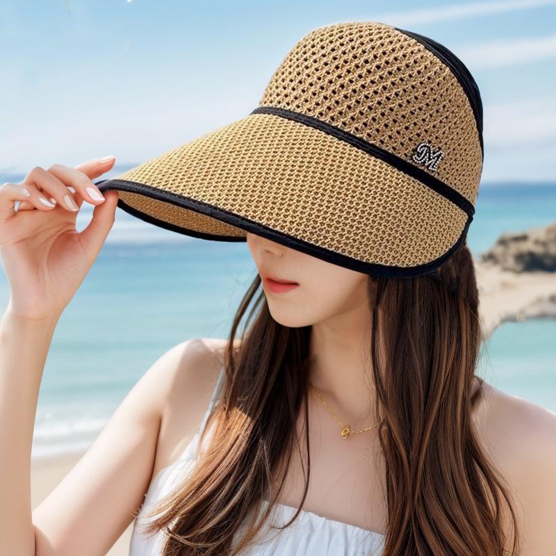 Sunshade Hat for Women In Summer Face Covering, Large Eave Sun Protection Fashionable and Versatile Empty Top Hat for Summer