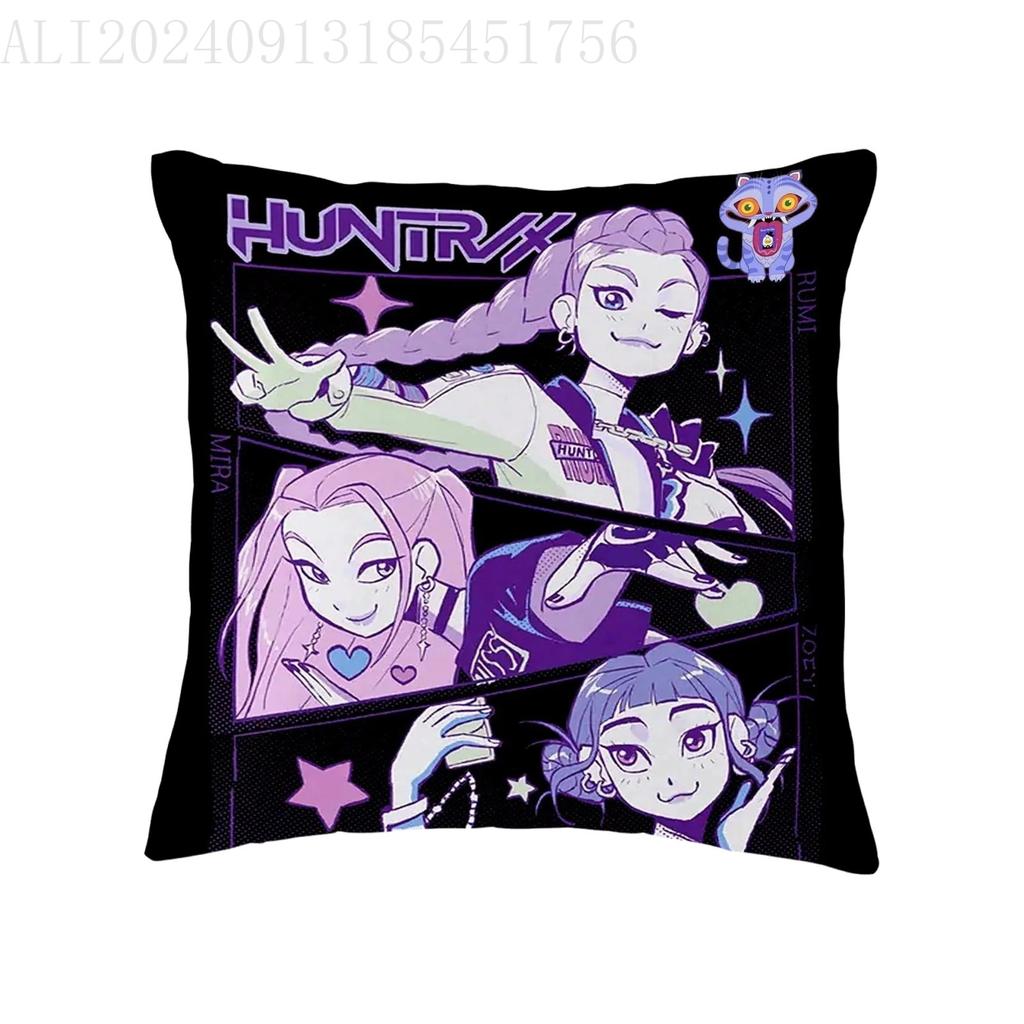 Kpop Dämonenjäger Kissenbezug Weich Bequem Huntrix Bedruckt Zuhause Auto Sofa Büro Kissenbezug Weihnachten Täglich Deko