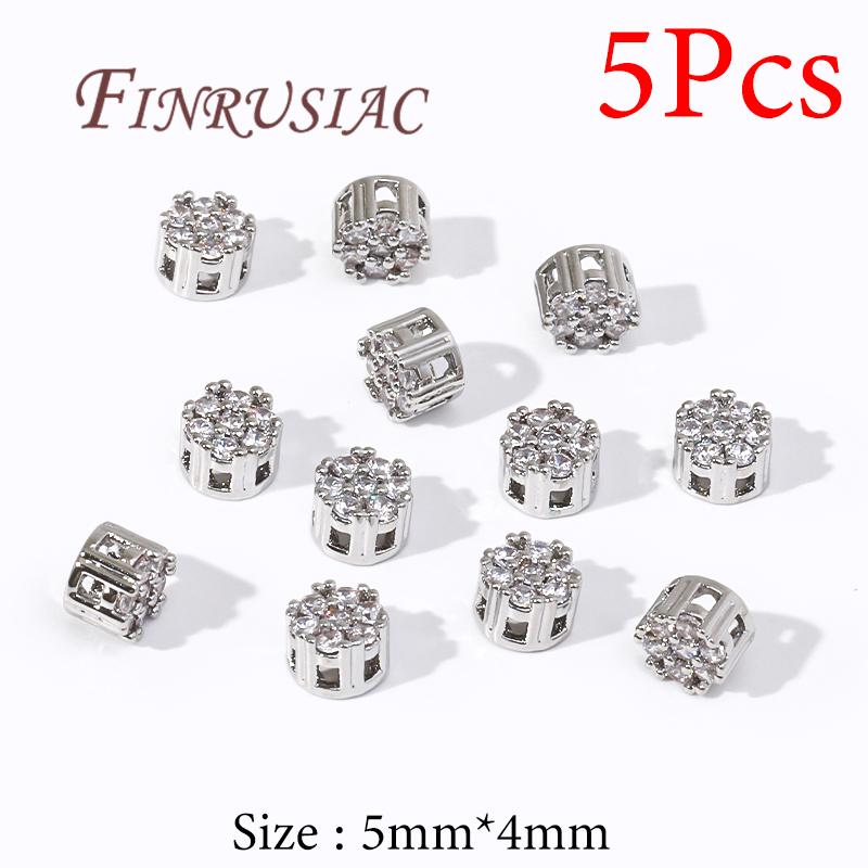 18K Real Gold Plated Large Hole Beads Spacer Beads Separators For Bead DIY Jewelry Making Supplies Bracelets Accessories