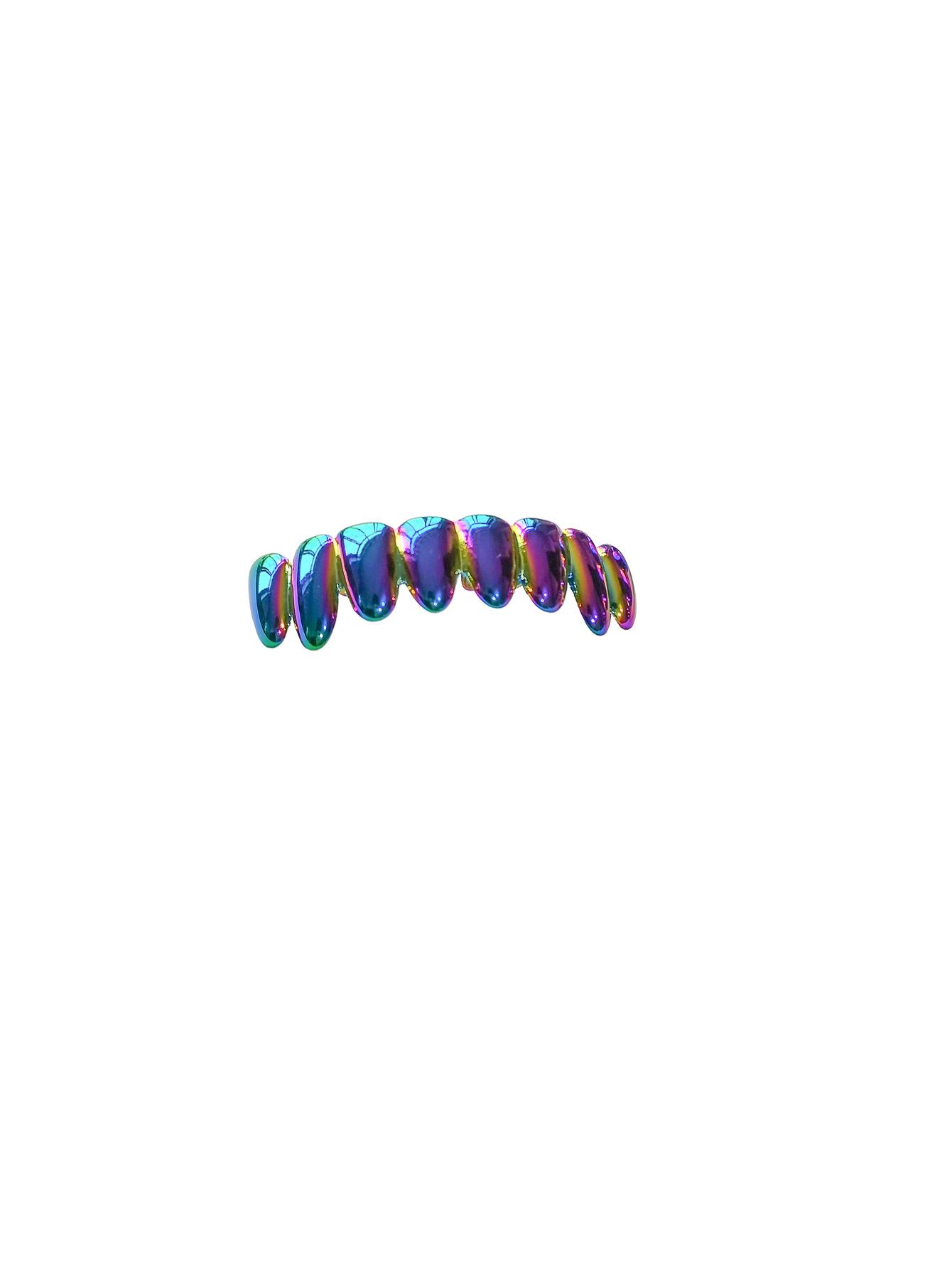 Gold-Plated Gradient Hip Hop Grillz for Unisex Christmas or Cosplay