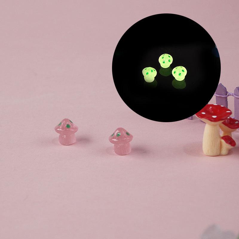 Petit ornement champignon phosphorescent pour jardin et micro-paysage