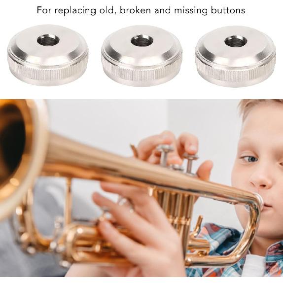 3 Stück Metall-Ventilknöpfe Silberne Schraubkolben für Trompeten-Ersatz