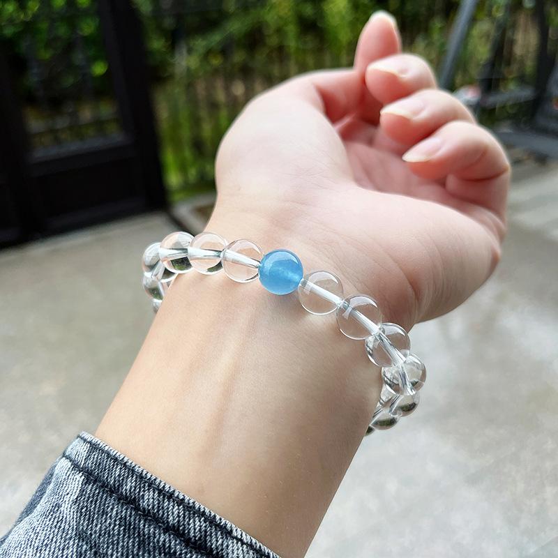 Natural Crystal Zircon Beaded Bracelet Niche Design Simple Fashion Versatile Light Luxury High Sense Exquisite Jewelry Women