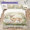 Retro Animals Pattern Bedding Uilt Set Uilt Cover Pillowcase Home Decoration Birthday Gift (1 * Duvet Cover + 2 * Pillowcase  Without Core)