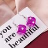 Handmade Cartoon 3D Resin Dice Drop Earring Tassel Casino Candy Color Personality Fun Zircon for Women Female Gift