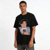 Sweaty Guy Looking at Phone Funny Print T-shirt Social Anxiety Resonate Casual Loose Fit Top Pure cotton T-shirt