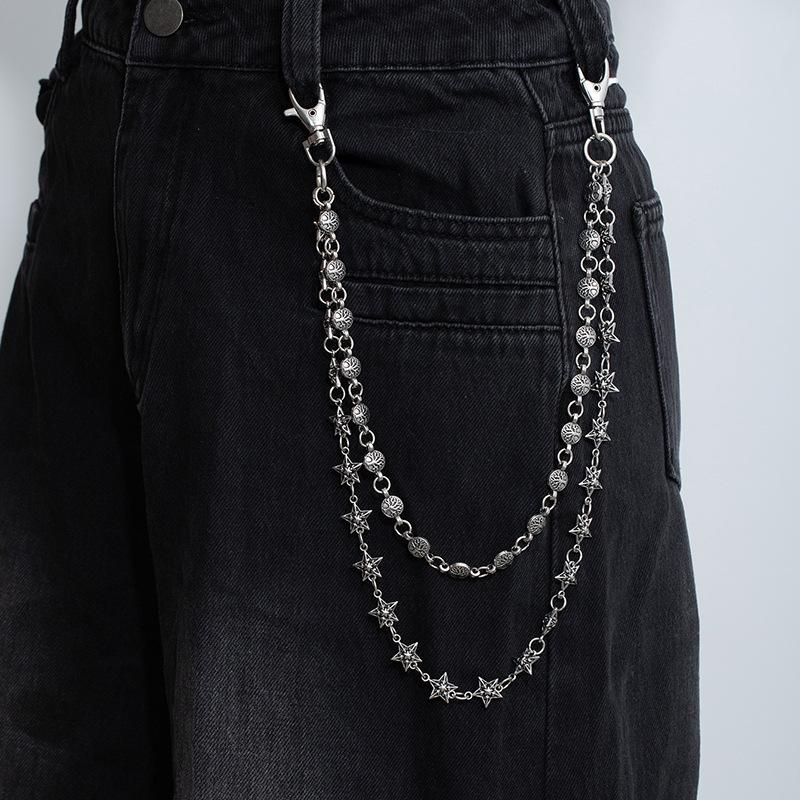 Men's and Women's Five Pointed Star Hope Tree Double-layer Waist Chain