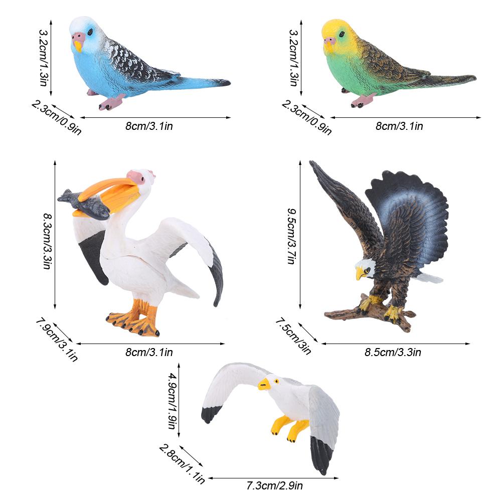 Simulation Flying Bird Model Children Animal Figurine Educational Toy Home Decoration5pcs / Set
