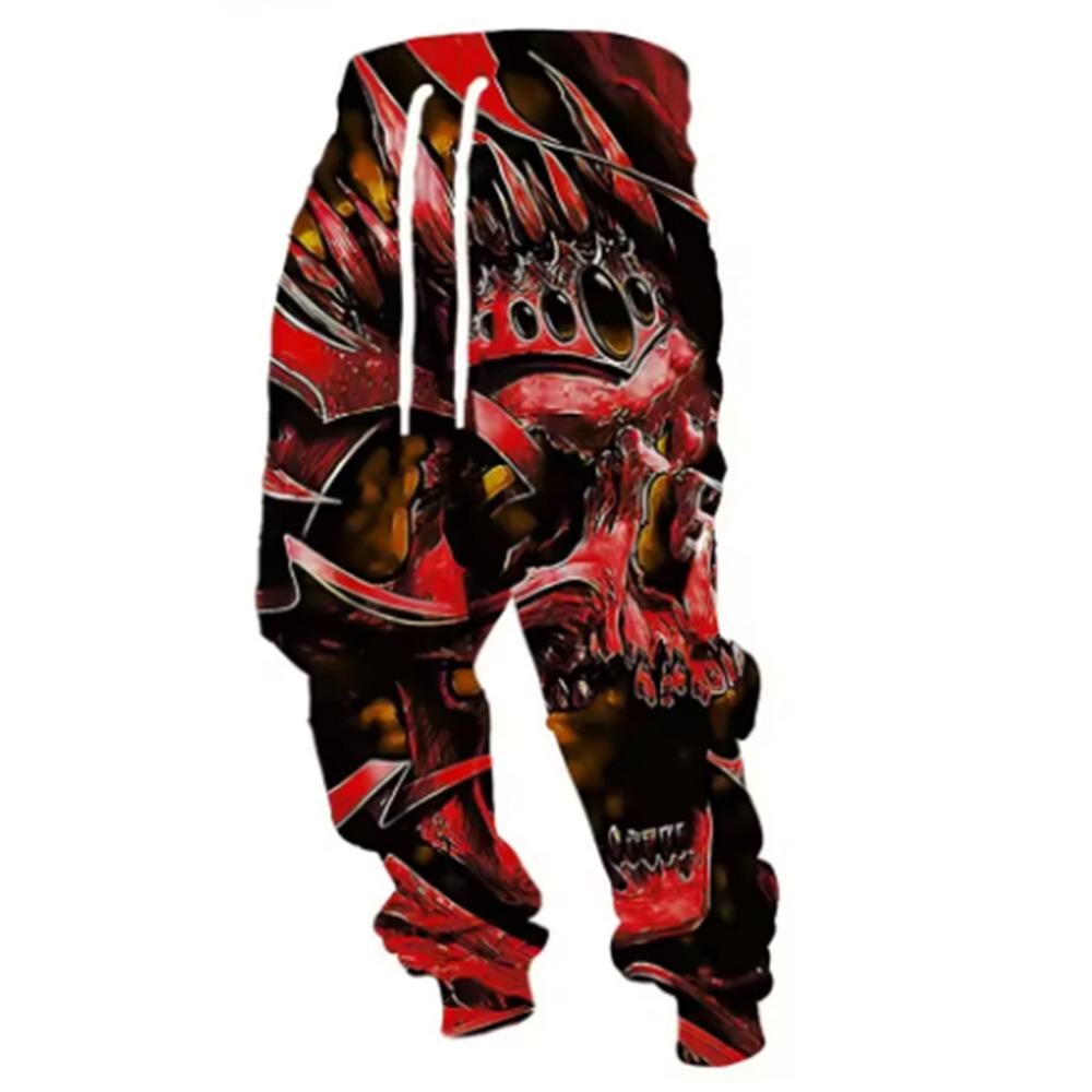 Outono Inverno Novo Calças Moda Estampado 3D Calças de Moletom Homem Largas Casuais Bolso Cordão Calças de Moletom
