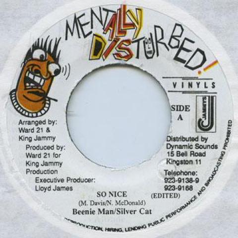 

7-дюймовая пластинка BEENIE MAN, SILVER CAT - So Nice Mentally Distur 1999 Ямайка Регги, Ска и Даб