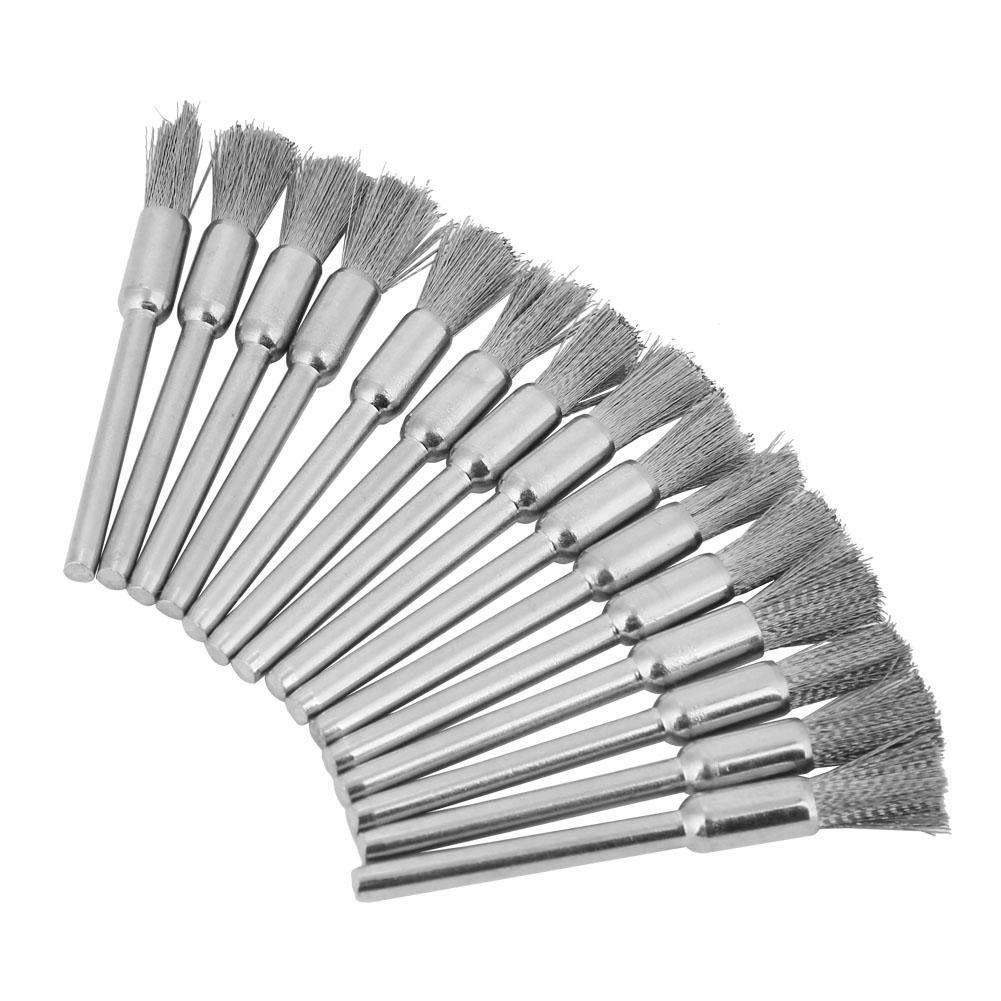 15PCS Mini Steel Wire Brush Polishing Wheel for Grinder Rotary Tool (3*5mm)