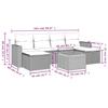 7-teiliges Gartensofa-Set mit Kissen Schwarzes Poly-Rattan