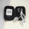 Luxury 3D Cute Silver Bowknot + EVA Storage Bag Set Charger Cover For IPhone 11 12 13 14 18W-20W Charge Correa Protection Sleeve