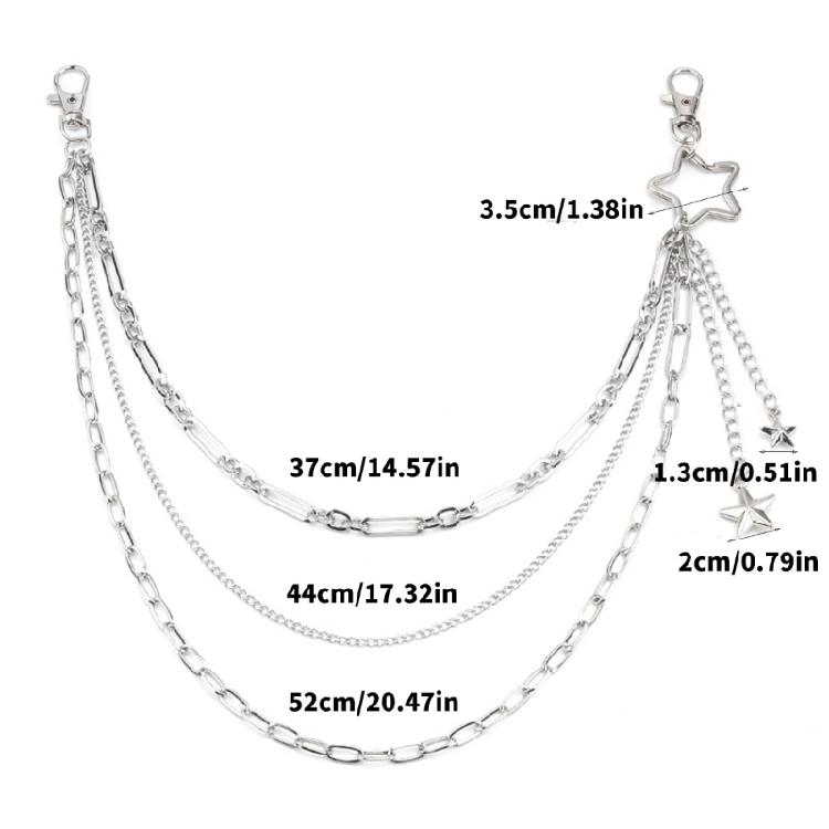 Versatile Multi Tiered Star Pants Chain Alloy Body Jewelry With Secure Closure For Trendy Outfit Pairing
