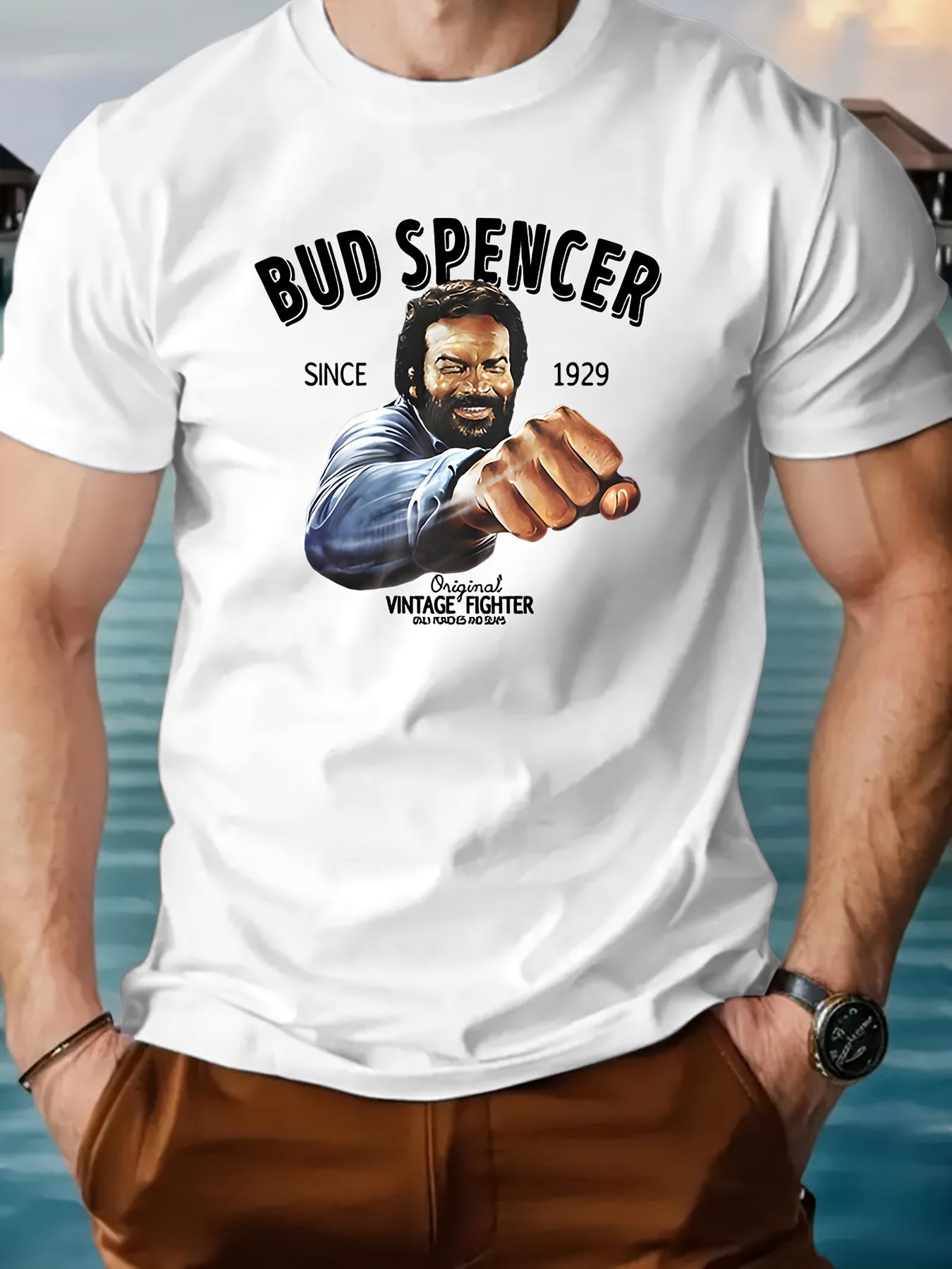 

Summer Hot Selling Retro Bud Spencer Pattern Tshirt 1928 Regular Version Short Sleeved Mens Round Neck Short Sleeved Tshirt S