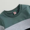2-teiliges Frühlingsoutfit für Baby-Jungen, 6 Monate, 12 Monate, 18 Monate, 24 Monate, 3 Jahre, kontrastfarbenes Langarm-Sweatshirt und elastische Hose für Kleinkinder-Herbstkleidung