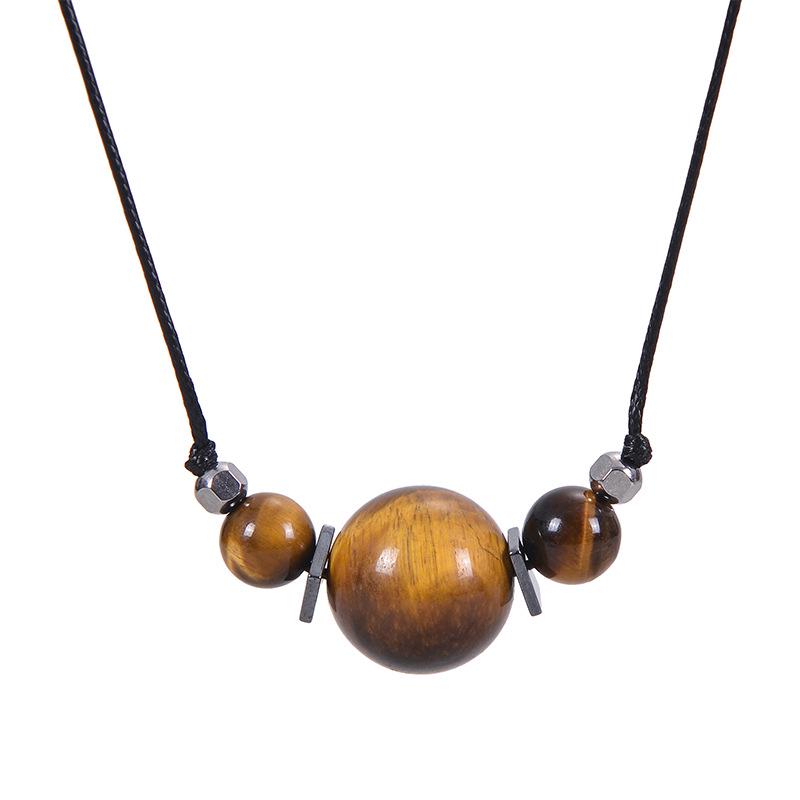 Náhrdelník s přívěskem Tygří oko a Ametystový obsidián, 16MM