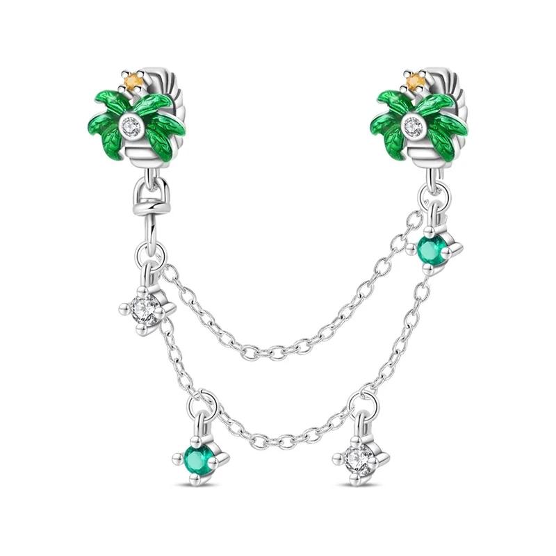 Luck Charm Copper Craft Four Leaf Clover Green Tree Frog Turtle Bead Pendant Ideal For Bracelet Women Diy Jewelry Present