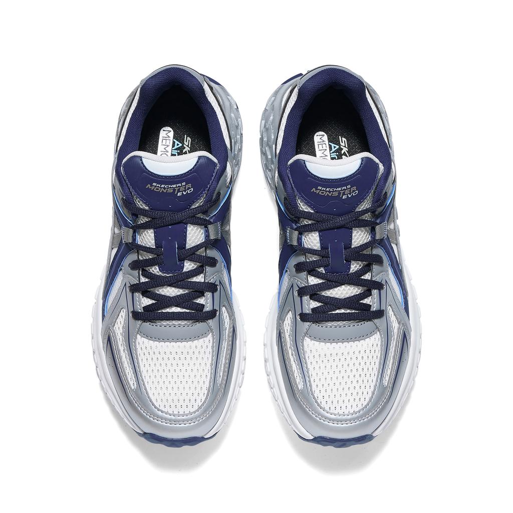 Skechers Lightweight Supportive Shock Absorbing Balance Breathable Low Top Running Shoes Men Sneaker White Blue 232740-WNV